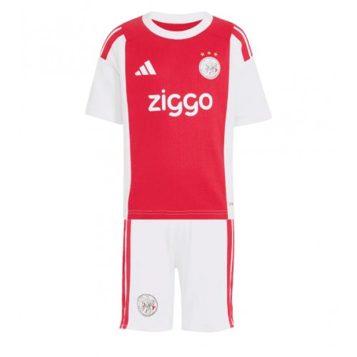 Stroje piłkarskie Ajax Koszulka Podstawowej dla dzieci 2026-27 Krótki Rękaw (+ szorty)